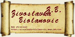 Živoslavka Biolanović vizit kartica